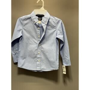 Oshkosh Boys Size 10 Blue Button Down Shirt Long Sleeve NWT
